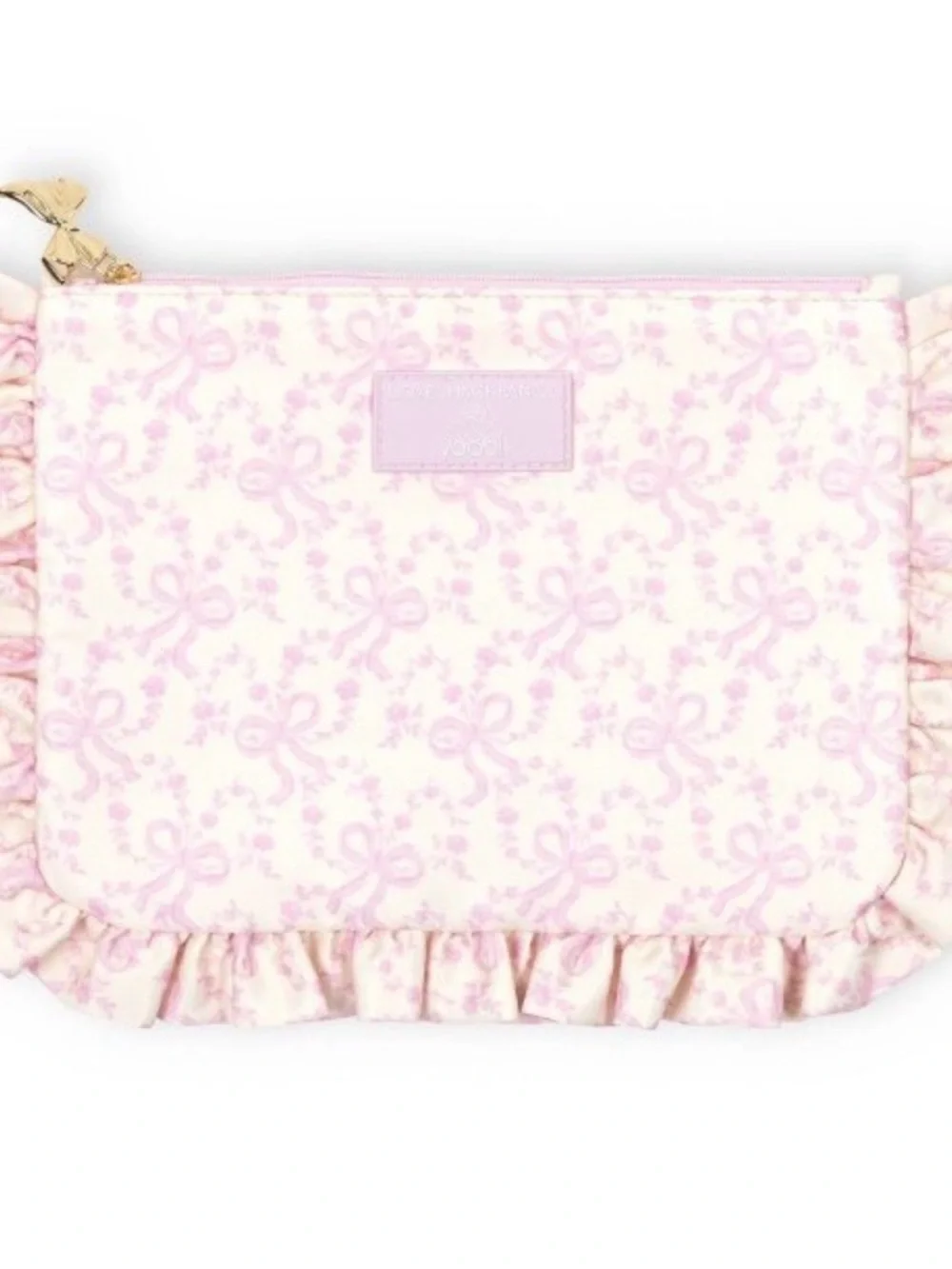 NWT LoveShackFancy x Target - Yoobi Coquette Bow Pencil Case w/Ruffles-Chantilly